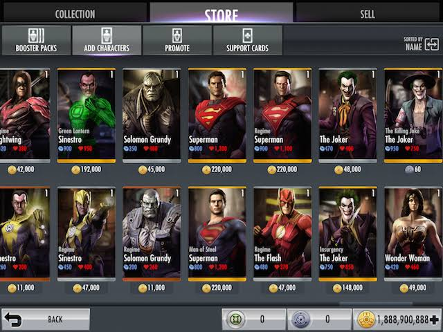 Unlocked the characters and use it in Injustice APK