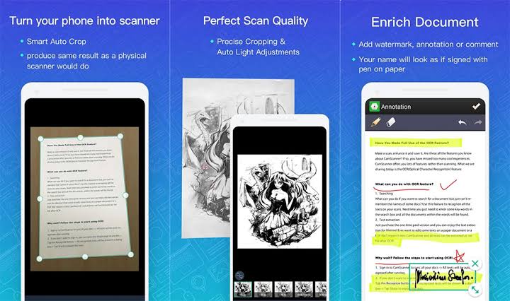 Enjoy amazing features of CamScanner Pro APK